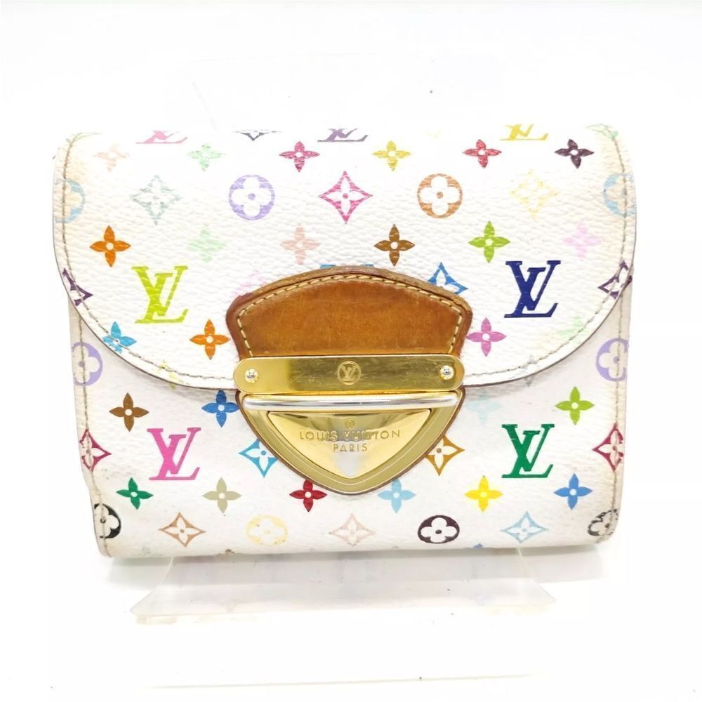 Auth Vtg Louis Vuitton 33 Multicolor Murakami Flap Compact Trifold Joy Wallet